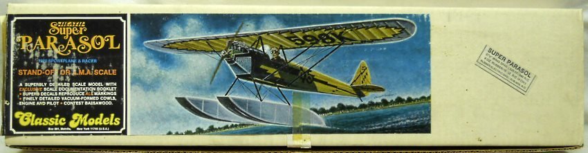 Classic Models Heath Super Parasol Stand-Off or AMA Scale 1929 Sportplane and Racer - 37.5 Inch Wingspan For R/C plastic model kit